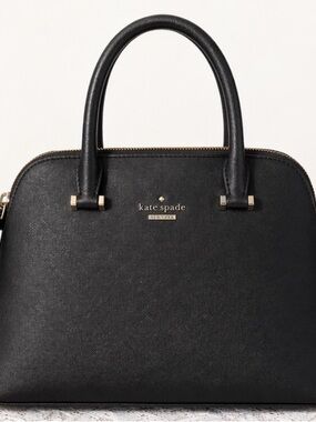 Kate Spade New York Black Saffiano Leather Satchel Crossbody Bag